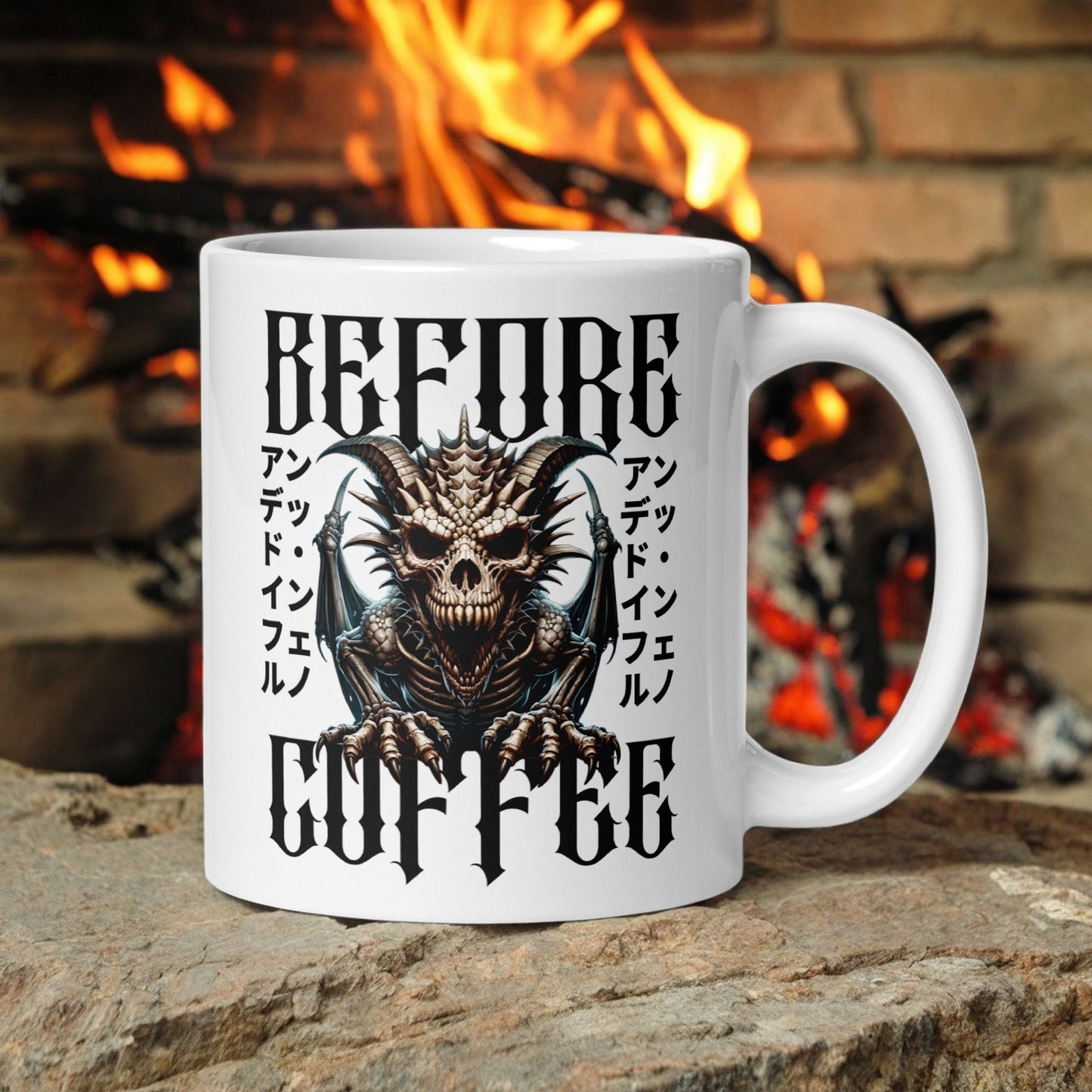 Before Coffee Zombie Dragon Ceramic Mug (11oz)