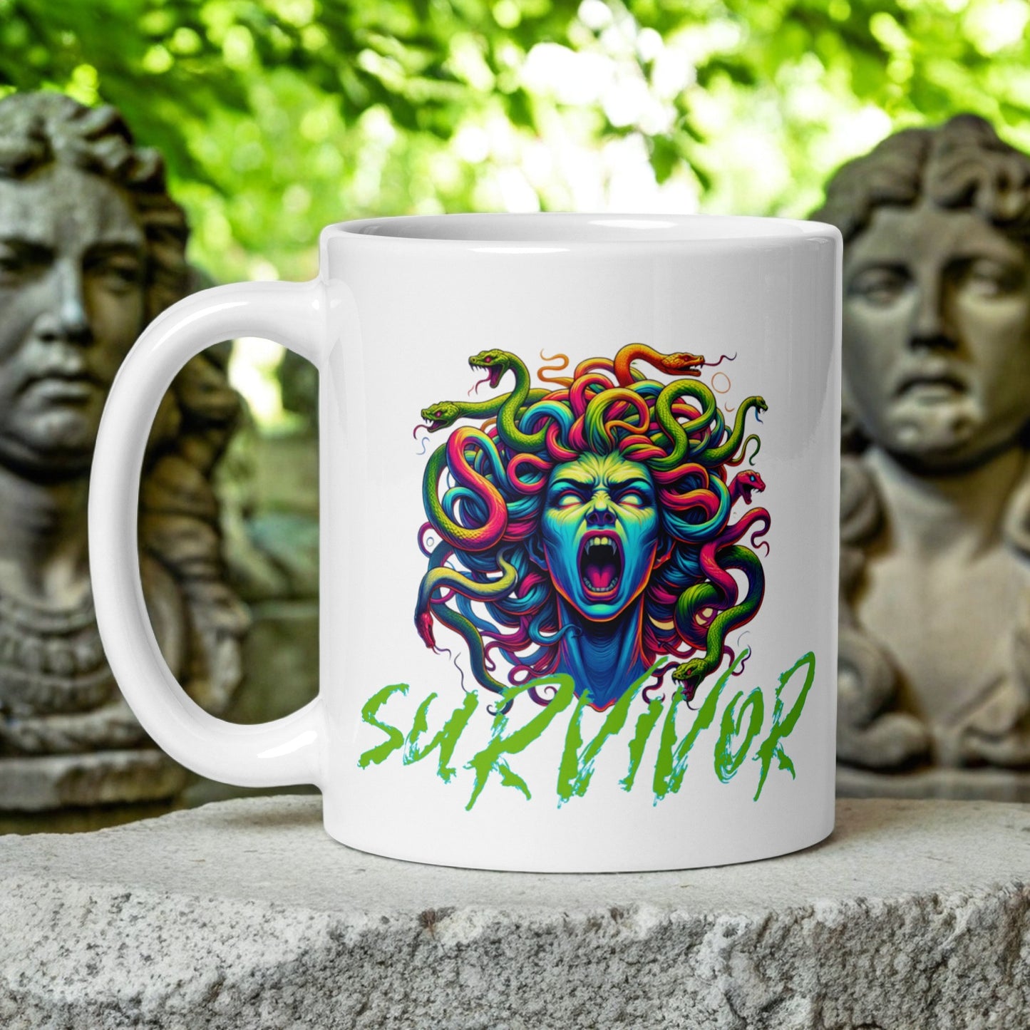 Medusa Survivor Screaming Gorgon Ceramic Mug (11oz)