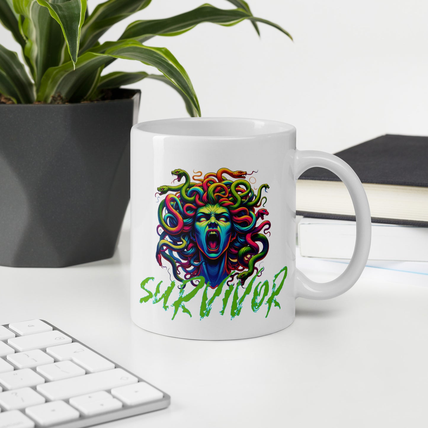 Medusa Survivor Screaming Gorgon Ceramic Mug (11oz)