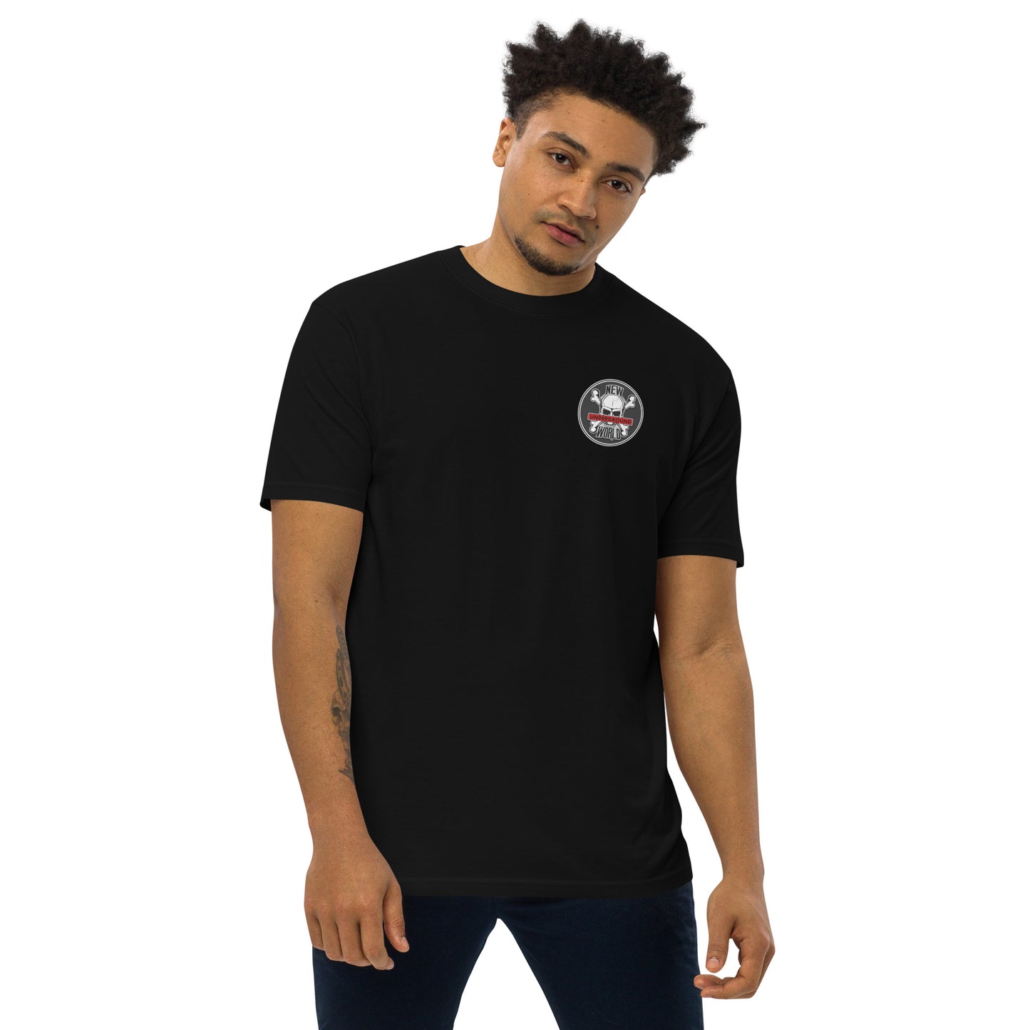 NEW WORLD UNDERGROUND MEN'S TWO-SIDED LOGO PREMIUM TEE