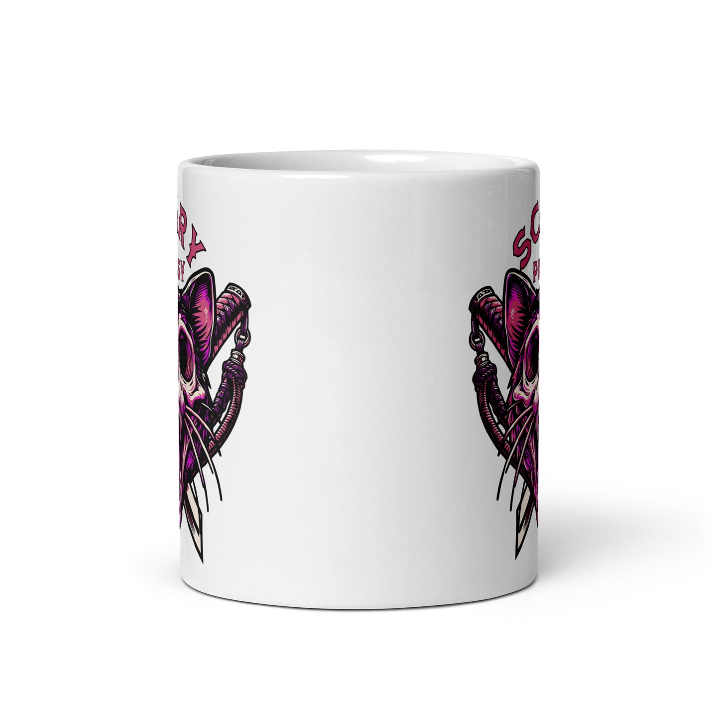 Scary Pussy Purple Ninja Ceramic Mug (11oz)