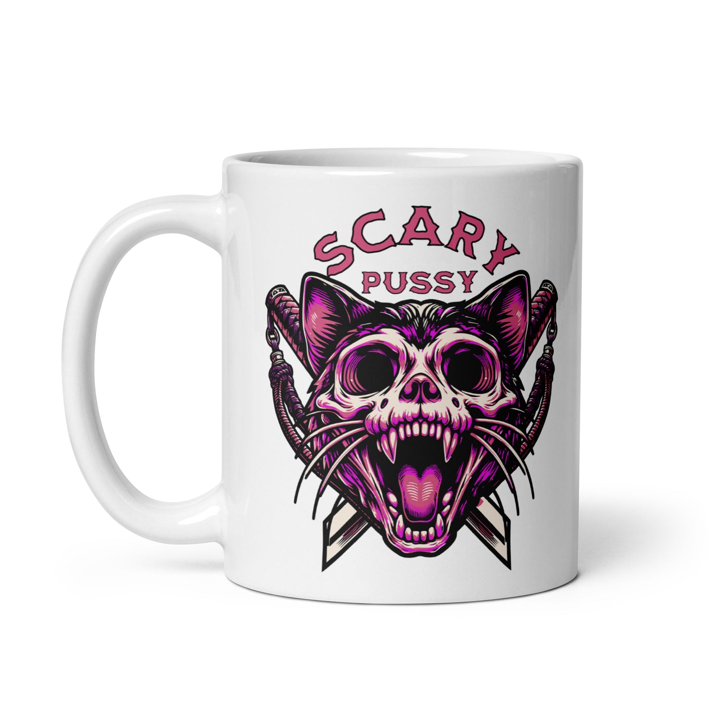Scary Pussy Purple Ninja Ceramic Mug (11oz)