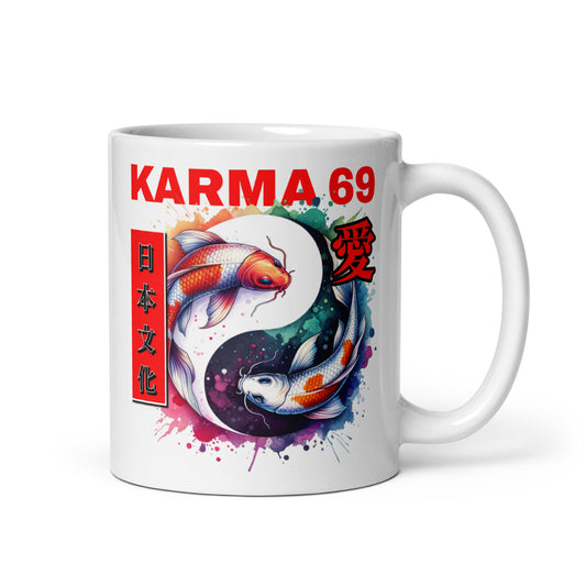 Karma 69 Japanese Koi Ceramic Mug (11oz)