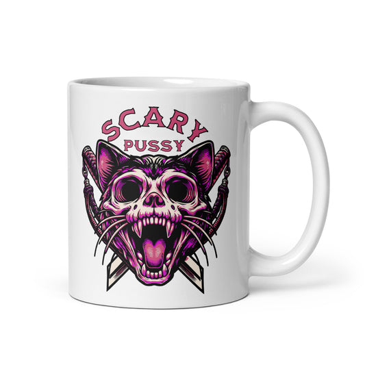 Scary Pussy Purple Ninja Ceramic Mug (11oz)