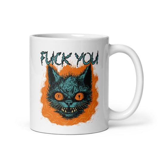 Scary Pussy Fuck You Ceramic Mug (11oz)